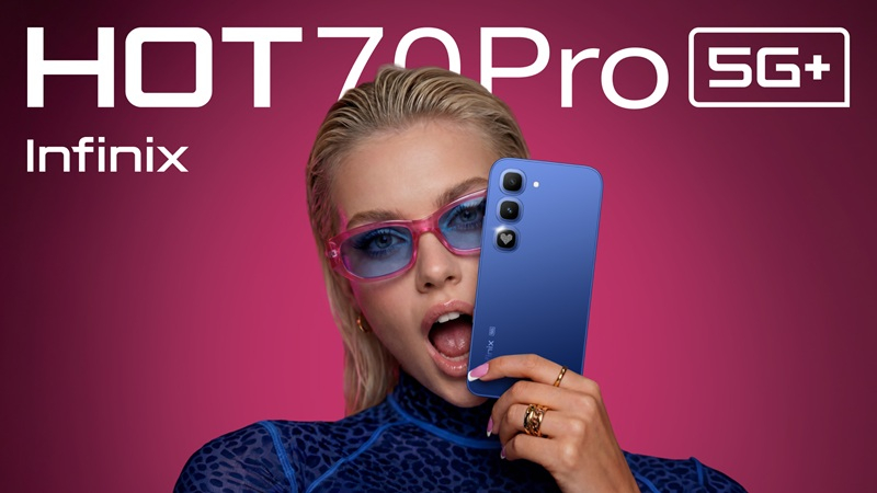 В России поступил в продажу смартфон Infinix HOT 70 Pro 5G с интерактивной задней панелью и ИИ-кнопкой