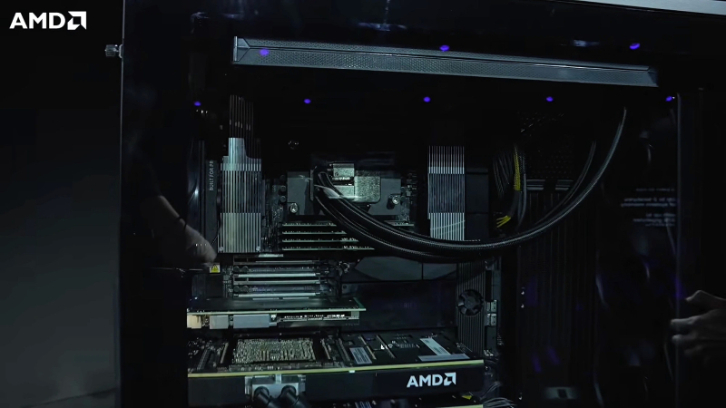 AMD представила рабочую станцию Threadripper Halo Station — 96 ядер, 2 Тбайт ОЗУ и до четырёх Instinct MI350P
