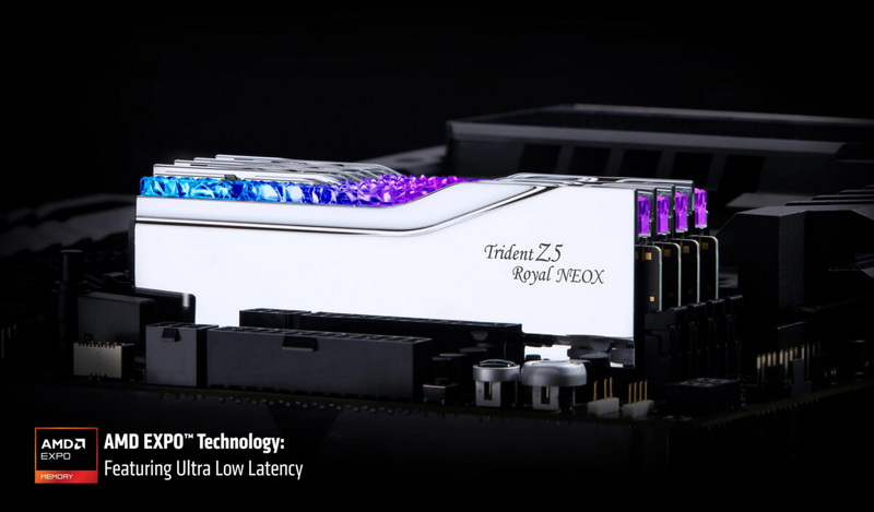 G.Skill представила модули памяти Trident Z5 Royal NeoX DDR5-6000 с профилями разгона AMD EXPO ULL для Ryzen