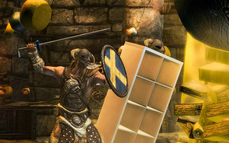Ikea выпустила для The Elder Scrolls V: Skyrim мод с новым компаньоном — разумным шкафом Kallax Storageborn