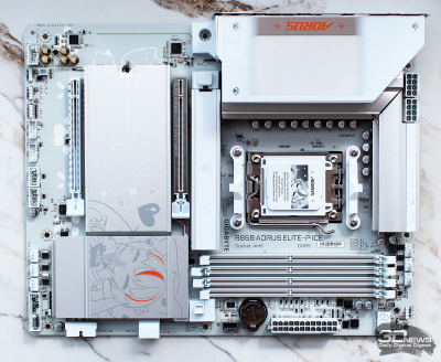 Обзор материнской платы Gigabyte B850 Aorus Elite-P Ice: анимешная хардкорность