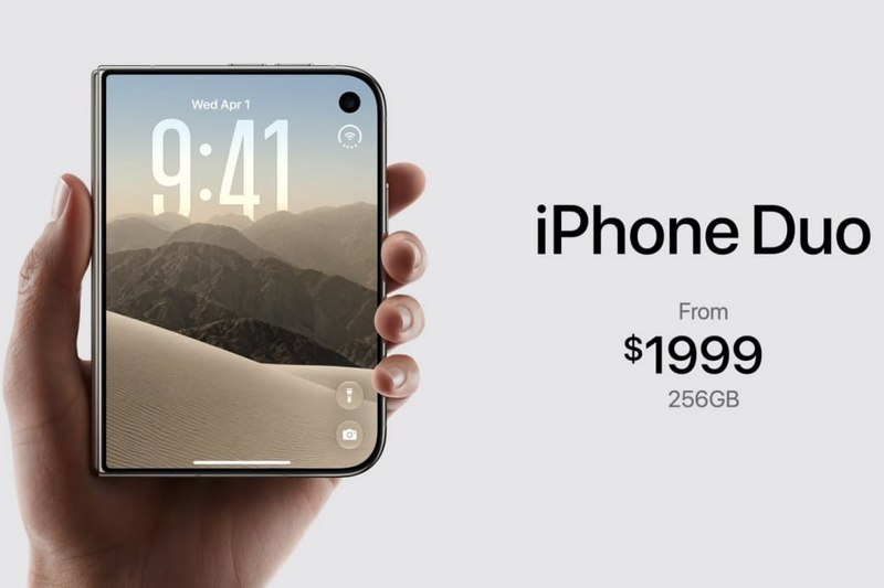 Представлен iPhone Duo — первый складной смартфон Apple по цене от 99