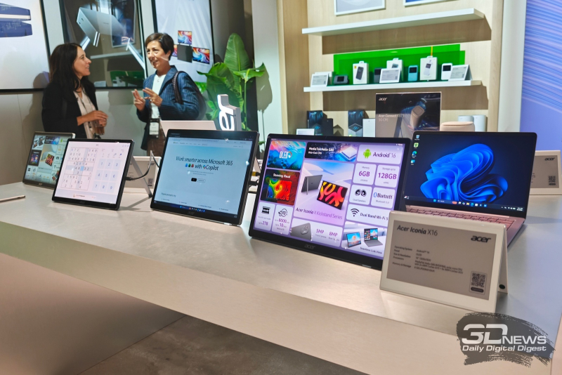 Репортаж со стенда Acer на IFA 2026: гибрид консоли и ноутбука DualPlay Mini, сверхлёгкий Swift, мини-ПК на Nvidia и другие новинки