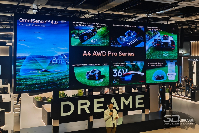 Репортаж со стенда Dreame на IFA 2026: паровой робот-пылесос, экшн-камера, полноприводный робот-газонокосильщик и многое другое