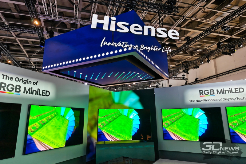 Репортаж со стенда Hisense на IFA 2026: телевизоры с обновленной подсветкой RGB MiniLED, огромный MicroLED и умная бытовая техника