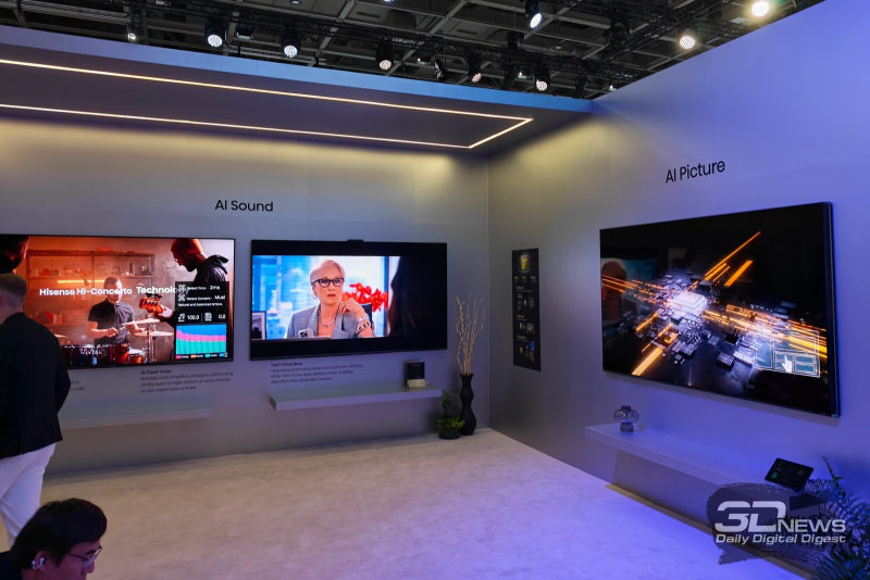 Репортаж со стенда Hisense на IFA 2026: телевизоры с обновленной подсветкой RGB MiniLED, огромный MicroLED и умная бытовая техника