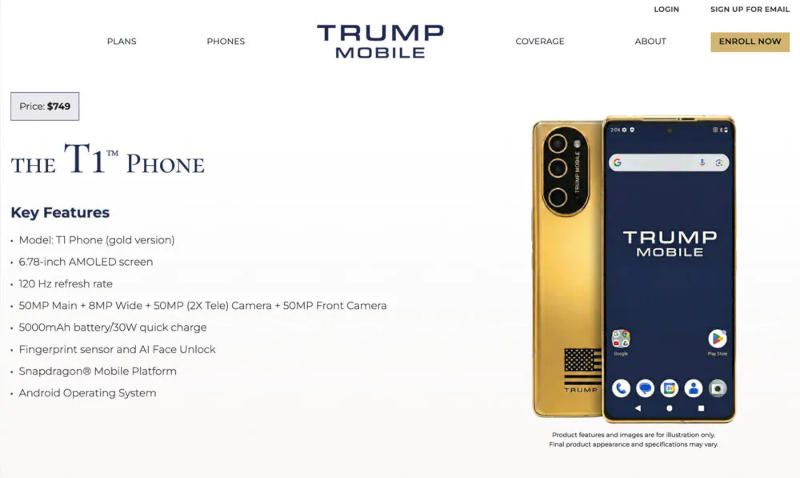 Смартфон Trump Mobile T1 подорожал на 0 — в полтора раза