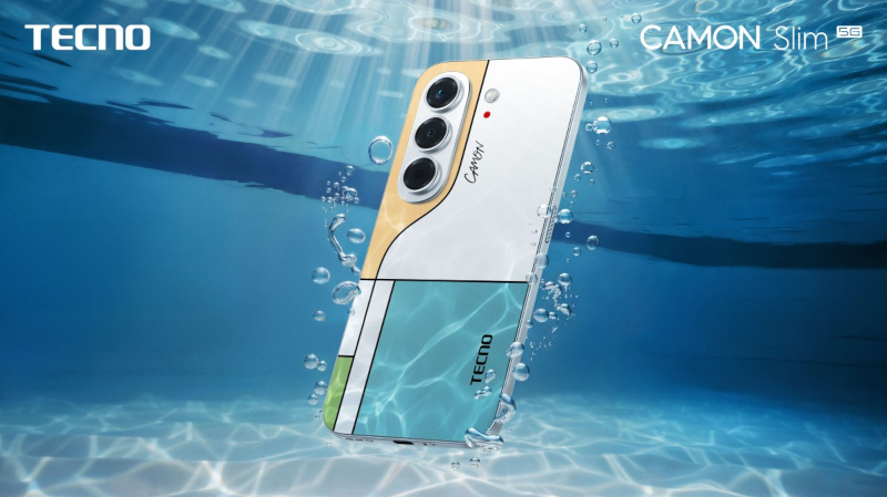 Tecno представила тонкий смартфон Camon Slim 5G в оригинальном дизайне