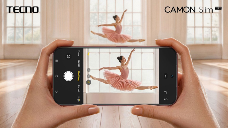 Tecno представила тонкий смартфон Camon Slim 5G в оригинальном дизайне